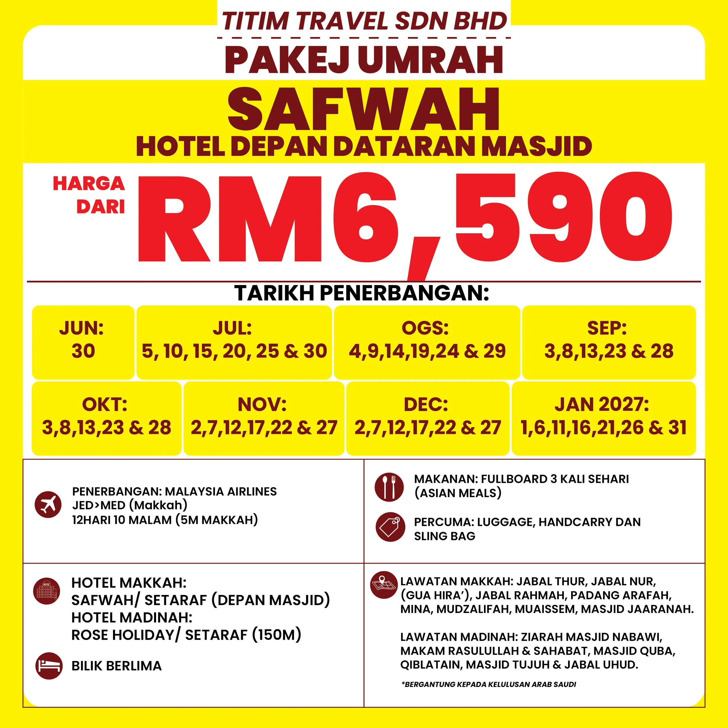 Pakej Umrah Safwah Hotel Depan Dataran Masjid