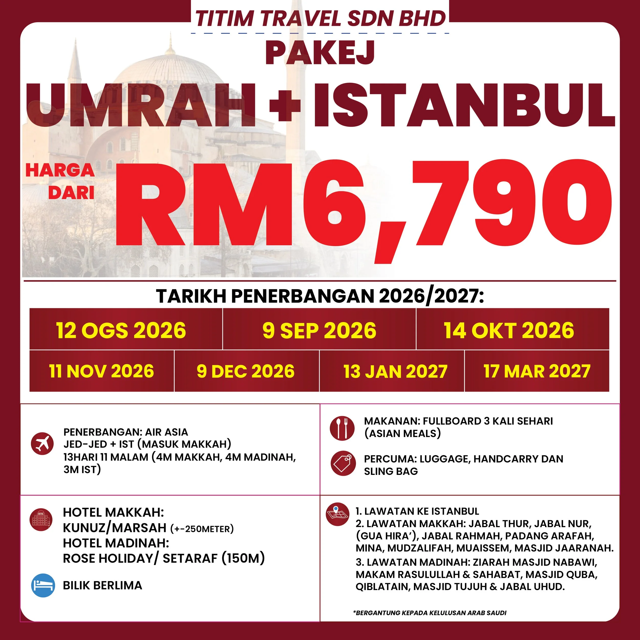 Pakej Umrah + Istanbul