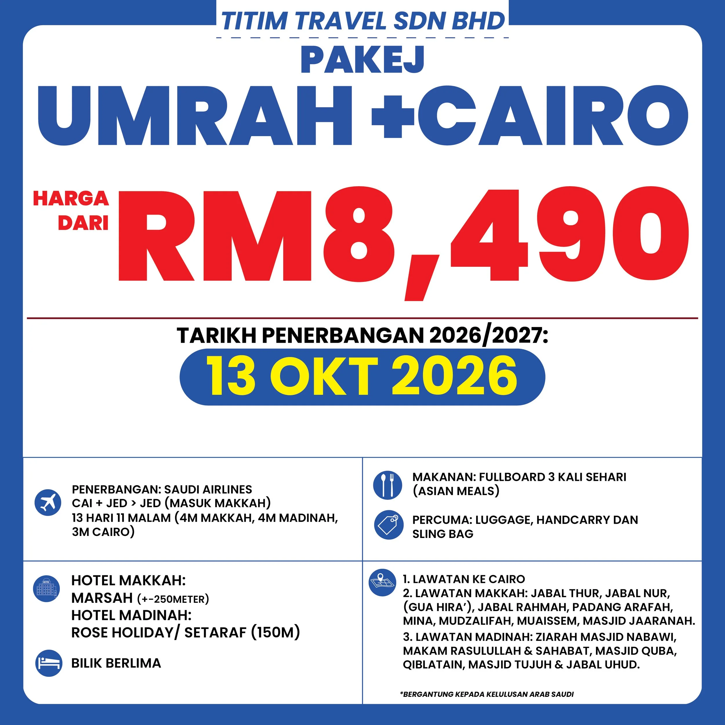 Pakej Umrah + Cairo