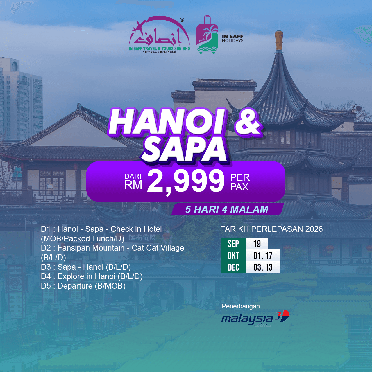 Pakej Hanoi & Sapa 5 Hari 4 Malam