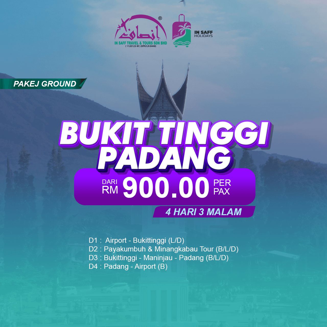 Bukit Tinggi & Padang 4 Hari 3 Malam