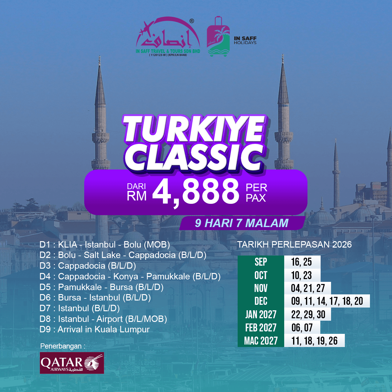 Turkiye Classic - 9 Hari 7 Malam