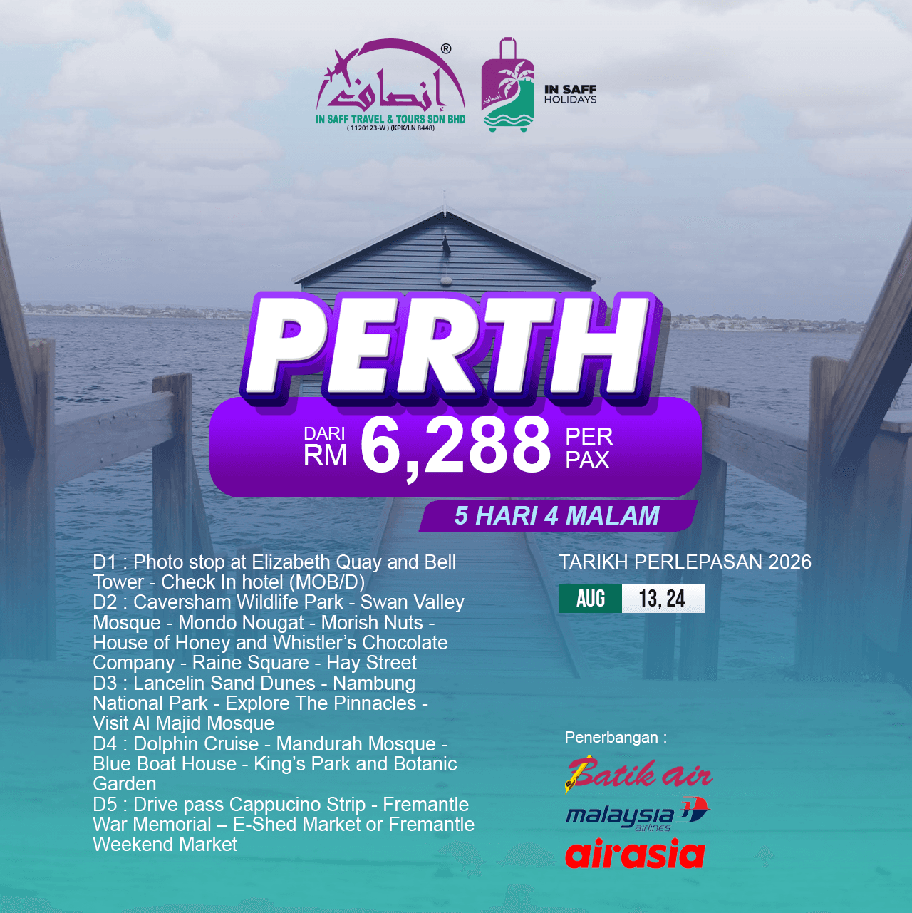 Pakej Travel Perth 5 Hari 4 Malam
