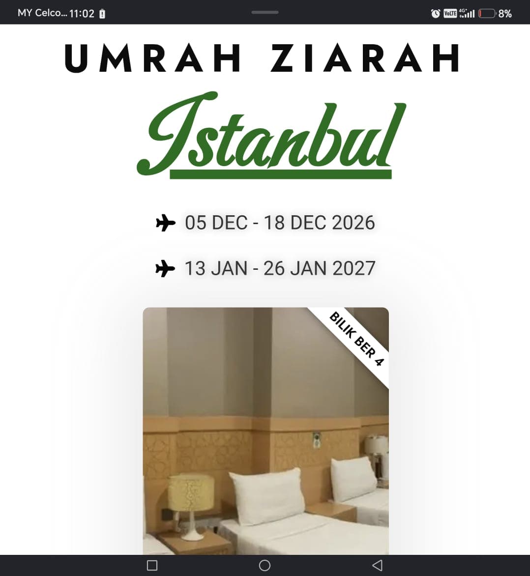 Pakej Umrah Ziarah Istanbul & Bursa