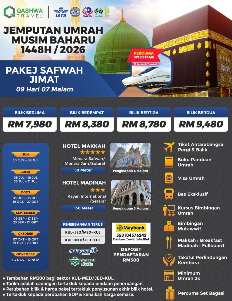 Pakej Safwah Jimat – Jemputan Umrah Musim Baharu 1448H / 2026