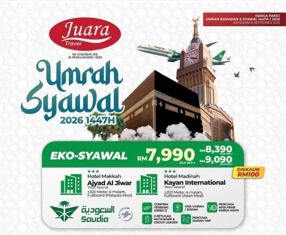 PAKEJ EKO SYAWAL 12H10M (MAC-APRIL) 2026
