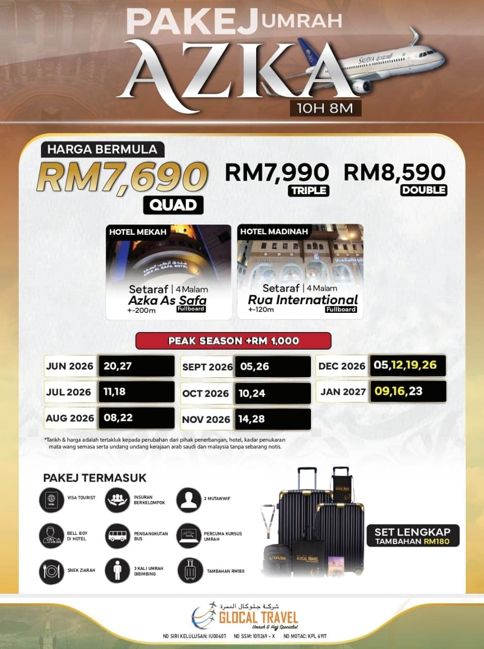 PAKEJ UMRAH AZKA 10H8M (JUN 2026-JAN 2027)