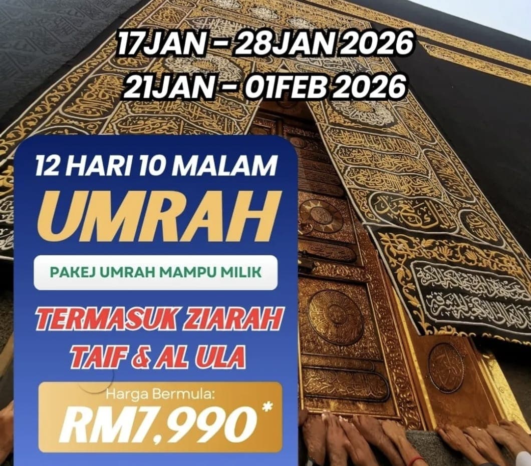 PAKEJ SIGNATURE UMRAH & ZIARAH-12H10M (JAN 2026)