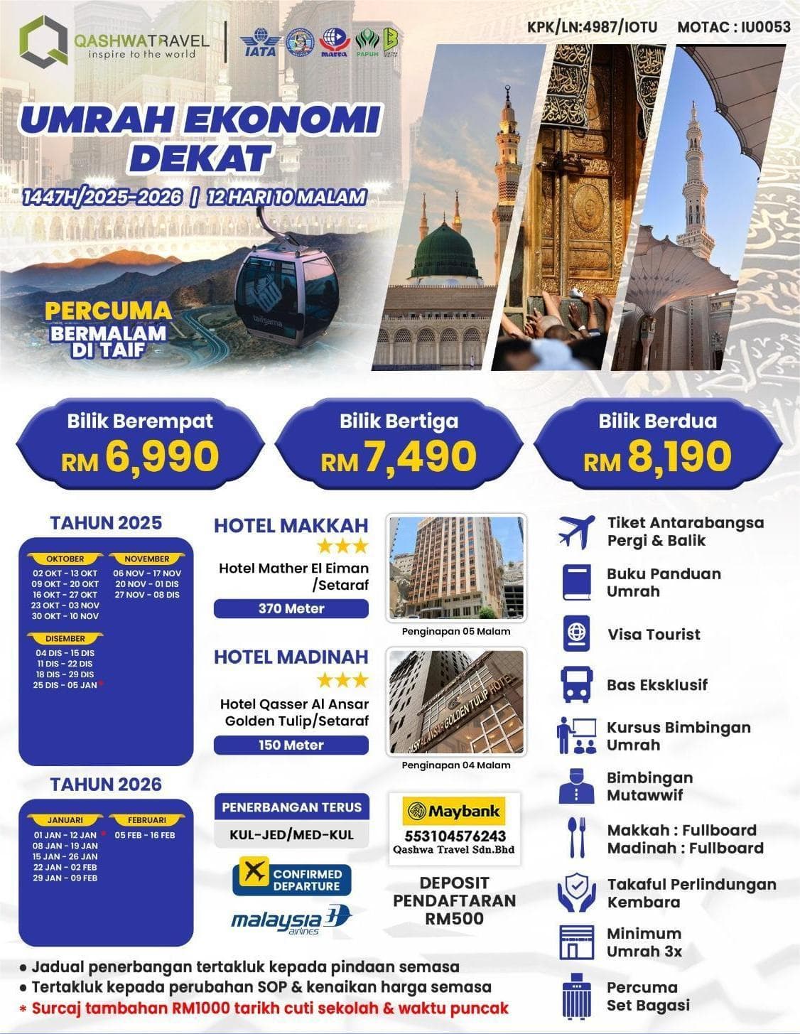 UMRAH EKONOMI DEKAT (12H10M)