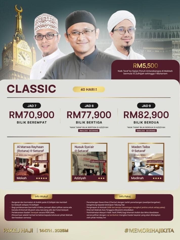 PAKEJ HAJI CLASIC (HARGA ASAL)
