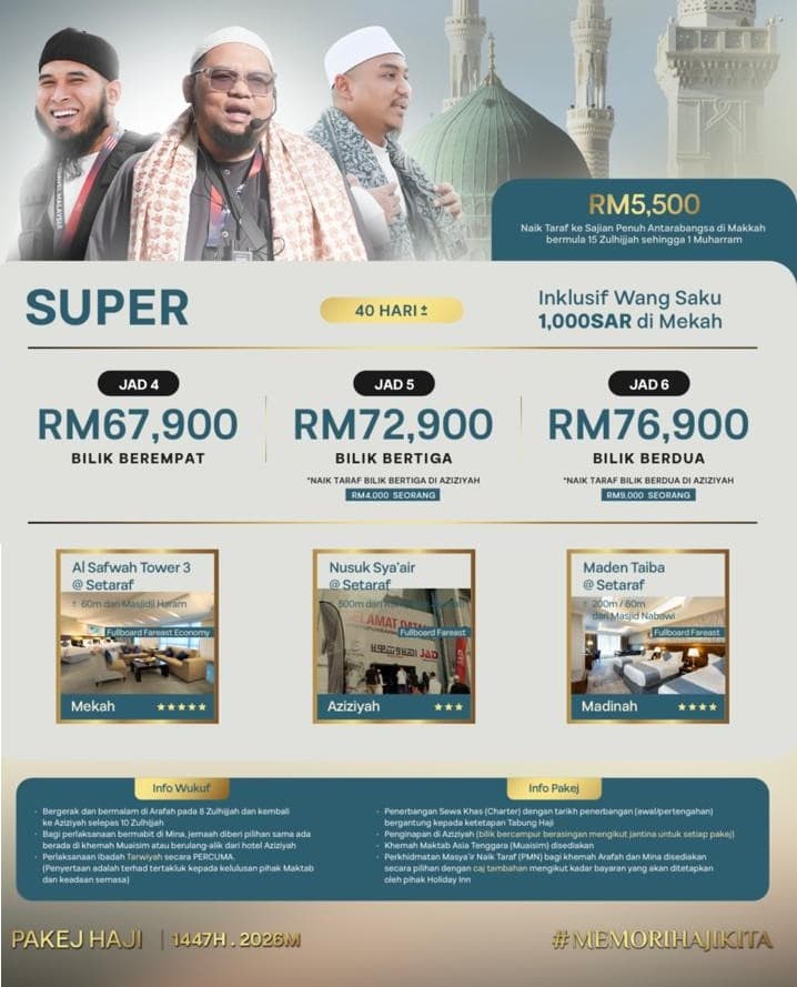 PAKEJ HAJI SUPER (HARGA ASAL)