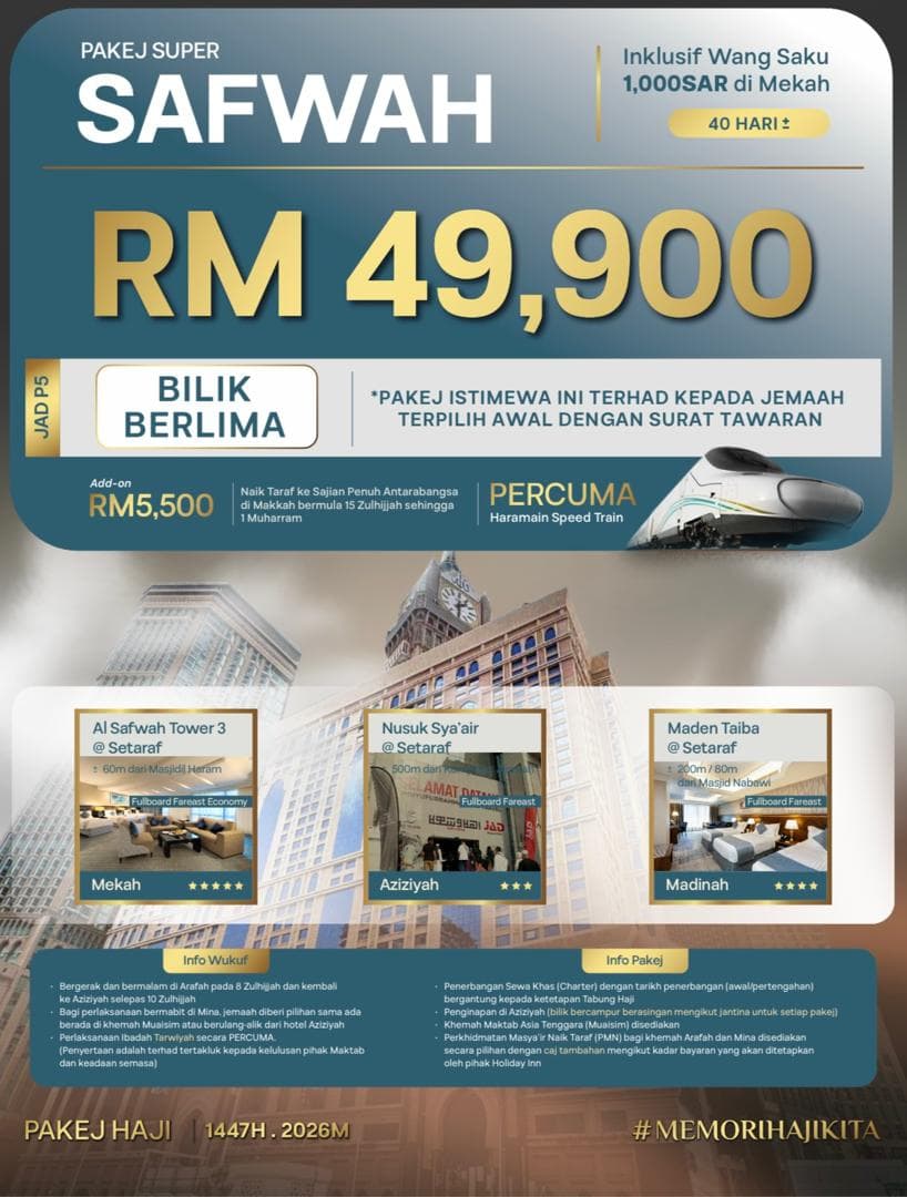 PAKEJ HAJI SUPER SAFWAH